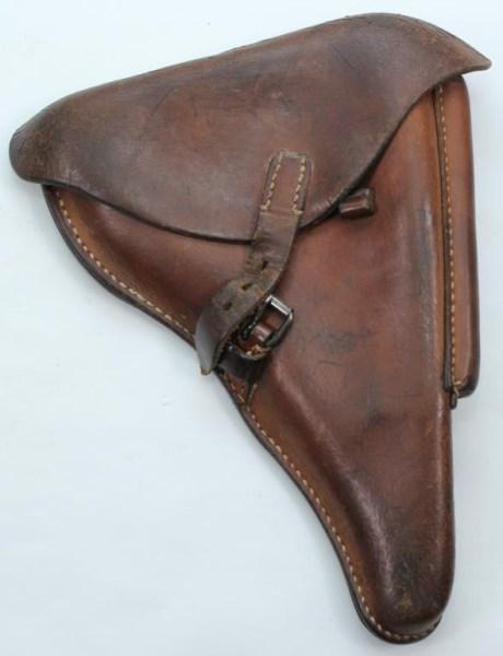 dta/41 P.O8 brown leather holster with Waffenamt marking WaA195 inside ink mark "QL/2246"