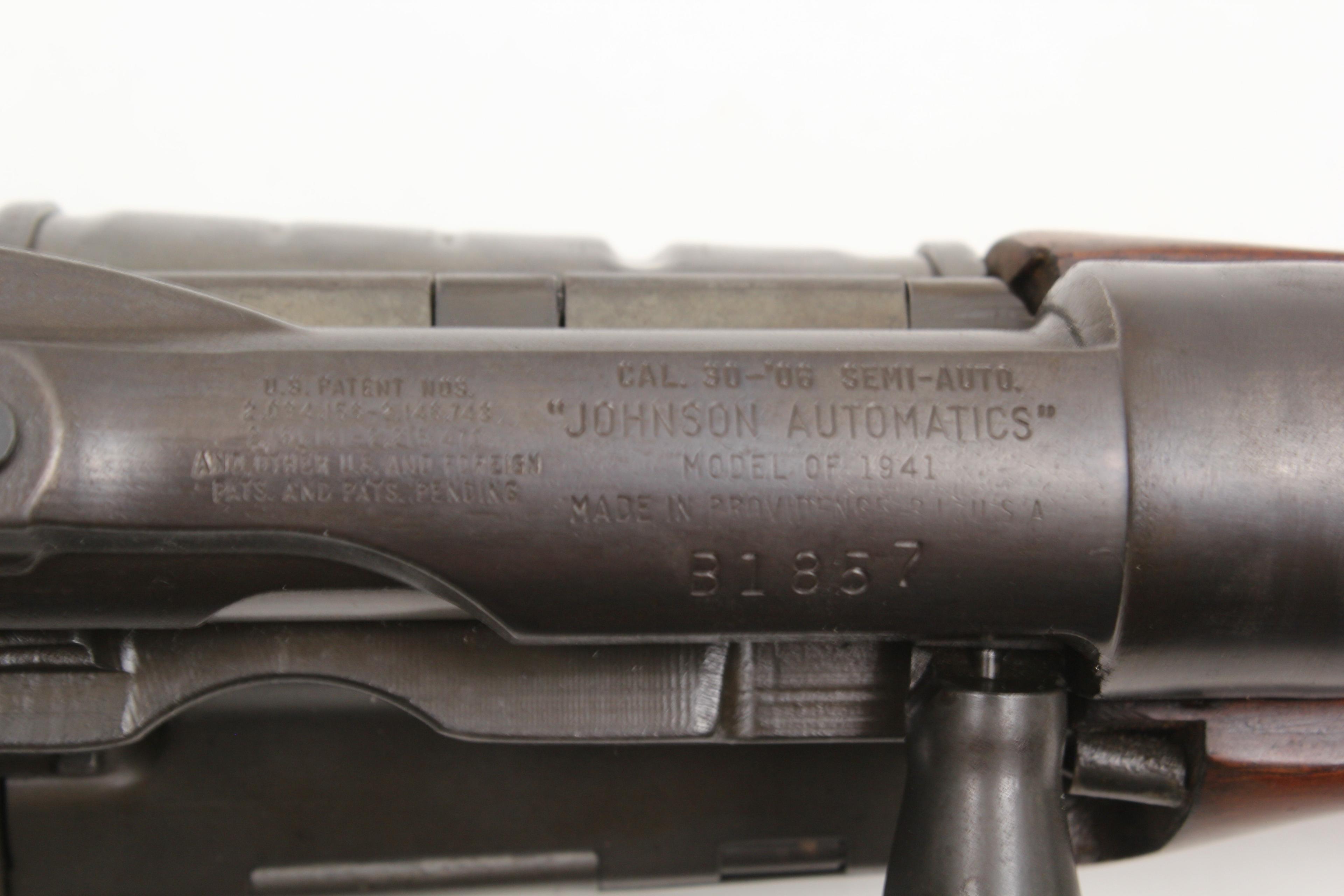 Johnson Automatics, Model of 1941, .30-06 Sprg, s/n B1857, rifle,