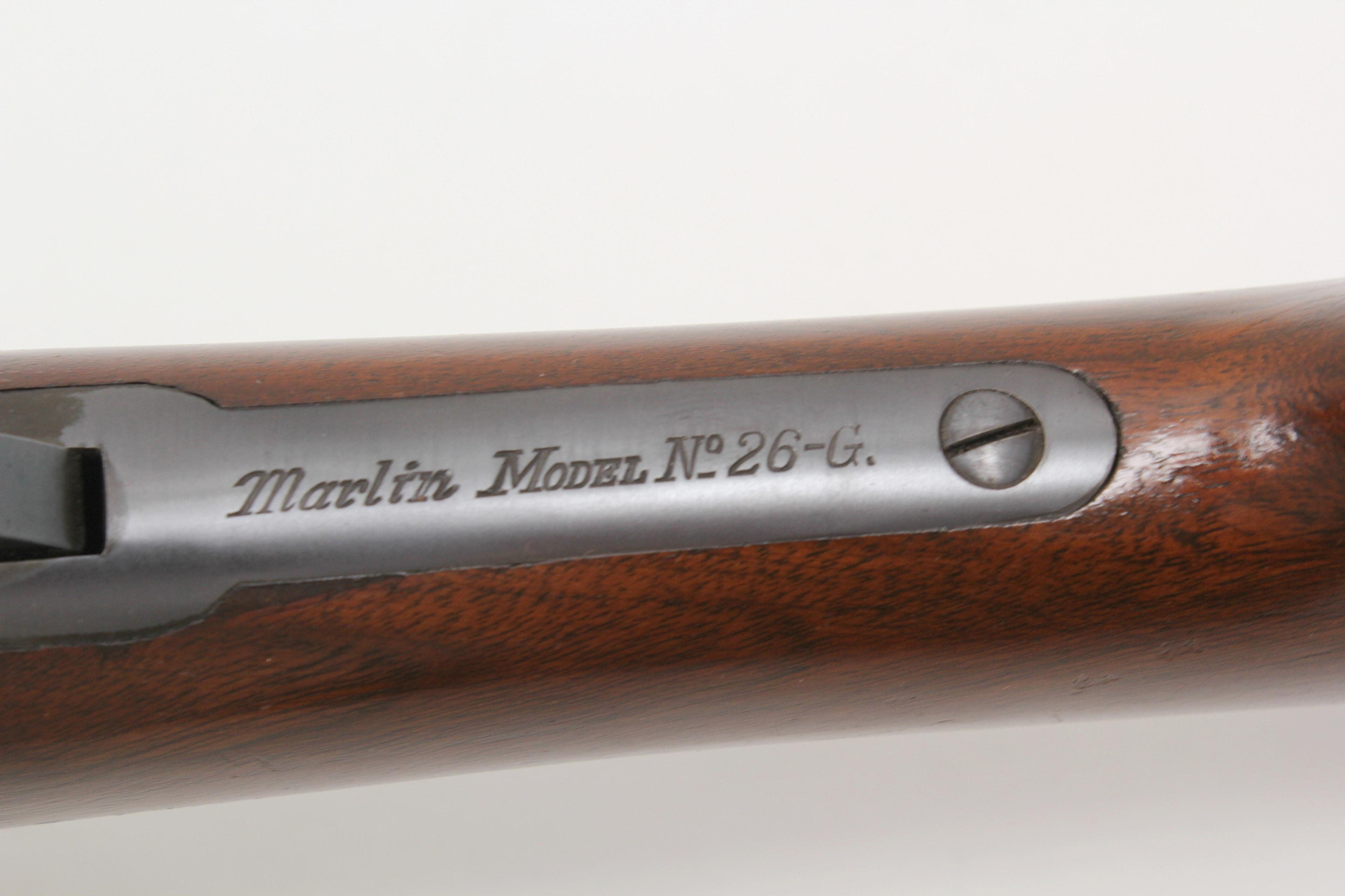 Marlin, Model No. 26-G riot gun, 12 ga, s/n A23445, shotgun, brl length 20"