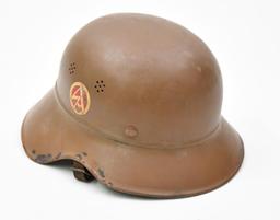 Luftschutz M38 helmet as a SA, showing wear and repaint