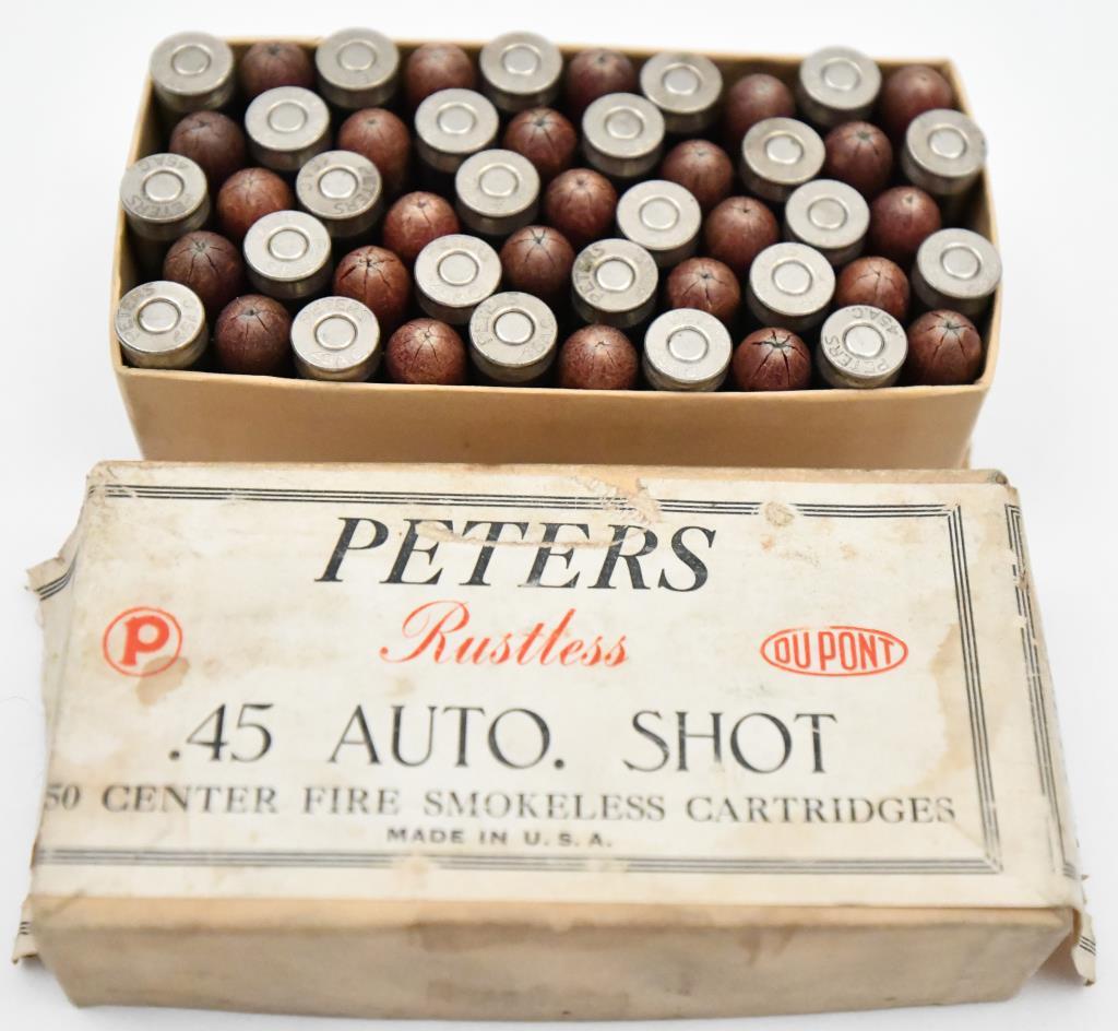 Rare .45 auto shot ammunition - (1) box Peters