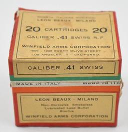 Rare .41 Swiss Rim-Fire ammunition - (1) box