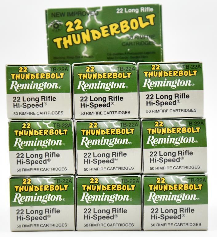 .22 Long Rifle (10) boxes Remington Thunderbolt