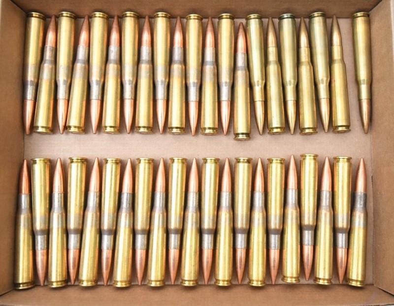 .50 BMG ammunition, (42) total rounds, assorted head stamps, selling as lot,