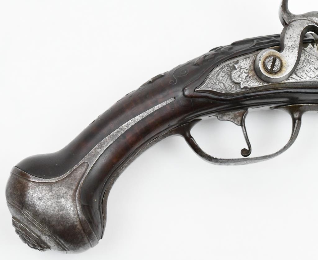 * A. Glavcha Italian, Elaborately Embellished Gentleman's Pistol, .62 cal, s/n 48, muzzleloading