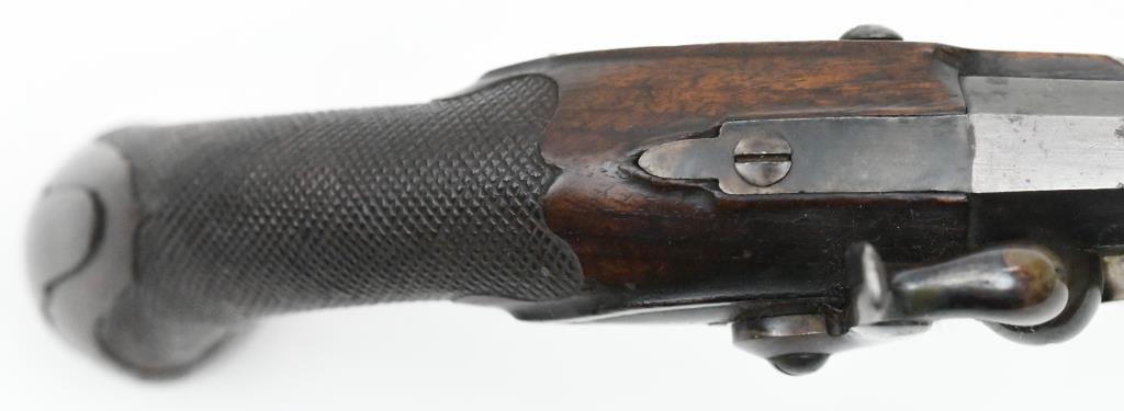* Cased set of John Blissett ?, Cap and ball pocket pistols, .50" diameter bore,