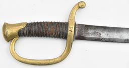 U.S. Civil War "AHC" Ames mounted artillery sword, with scabbard having gilt brass hilt