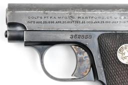 Colt Hammerless Model 1908 semi-auto pistol