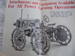 HARD TO FIND "MASSEY-HARRIS" EARLY 'GP' 4 WHEEL DRIVE TRACTOR ON STEEL ADVERTISING FOLDING BROCHURE