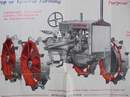 HARD TO FIND "MASSEY-HARRIS" EARLY 'GP' 4 WHEEL DRIVE TRACTOR ON STEEL ADVERTISING FOLDING BROCHURE