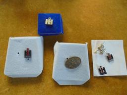 6 OLD INTERNATIONAL HARVESTER LAPEL PINS=10 YEAR SERVICE--1963 GLOBAL CHALLENGER---EAGLE---ETC