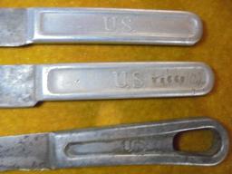 3 OLD "US" MARKED KNIVES FROM A MESS KIT