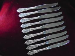 SET OF 9 DINNER KNIVES-WALLACE ROSE POINT-WONDERFUL