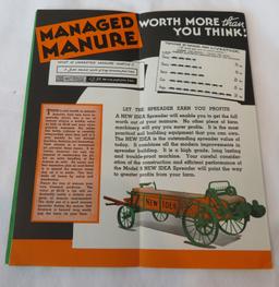 NEW IDEAL MODEL 9 HORSE DRAWN  MANURE SPREADER - FOLD OUT SALES BROCHURE