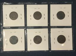 COLLECTION OF (6) INDIAN HEAD CENTS