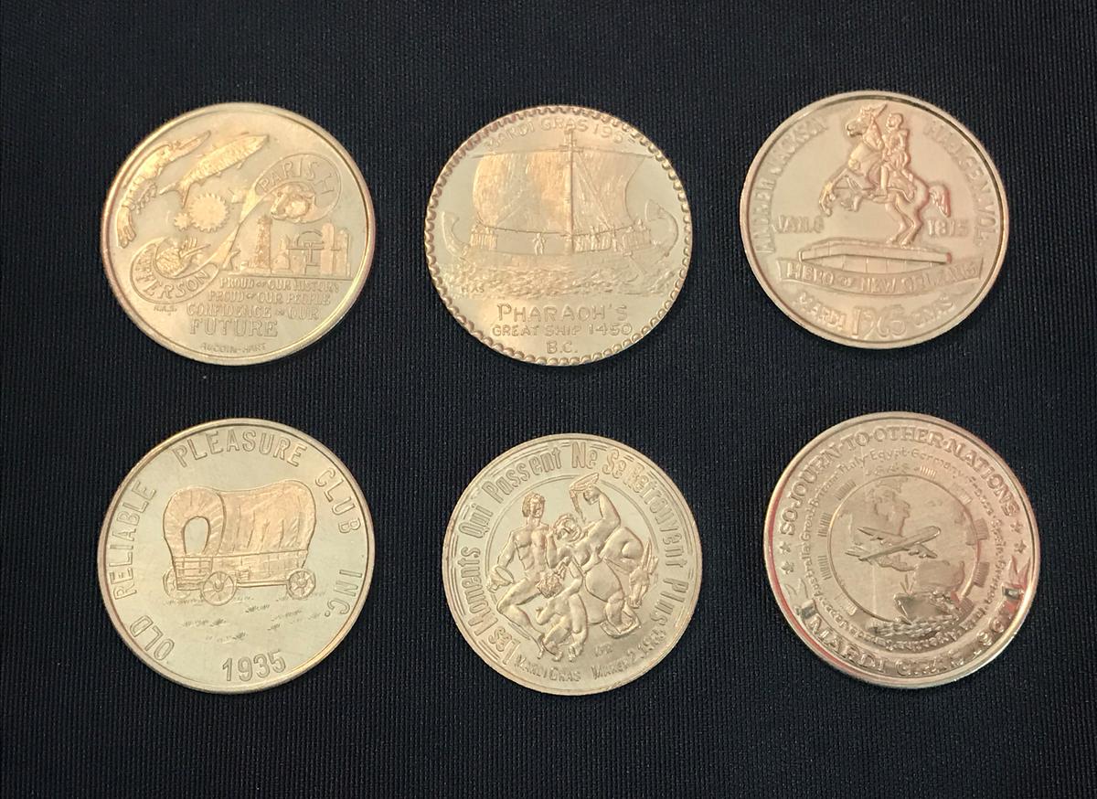 SET OF (6) OLD NEW ORLEANS MARDI GRAS TOKENS