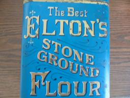 NEWER REMAKE "ELTON & CO" CRACKERS & FLOUR ADVERTISING TIN-GREAT SIZE AND FAIRLY NICE CONDITION