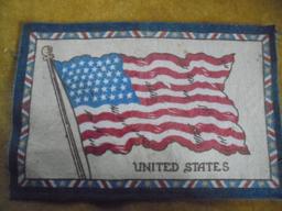 OLD AND RARE 41 STAR FELT CIGAR BOX AMERICAN FLAG