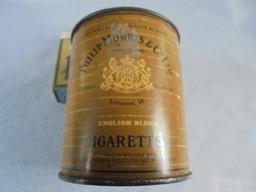 TWO VINTAGE CIGARETTE ADVERTISING CONTAINERS-PHILIP MORRIS & PARLIAMENT