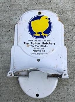 "THE TIPTON HATCHERY" ADVERTISING  BROOM HOLDER