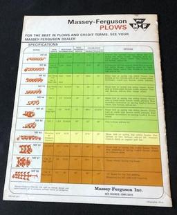 MASSEY FERGUSON PLOWS ADVERTISING BROCHURE