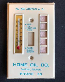 VINTAGE "HOME OIL CO. - RANDOLPH, NEBRASKA" LIGHT SWITCH COVER -- UNUSED