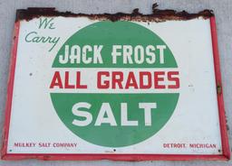 JACK FROST SALT -ADVERTISING SIGN - MULKEY SALT COMPANY - DETROIT, MICHIGAN