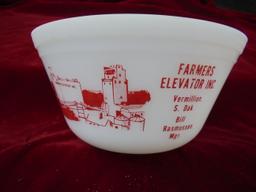 VINTAGE FIREKING ADVERTISING 7 INCH BOWL-"VERMILLION ELEVATOR"-SOUTH DAKOTA