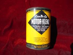 VINTAGE ALL METAL QUART ADVERTISING CAN "MOTOR KLENZ"