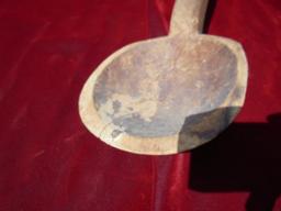 WONDERFUL PRIMITIVE WOODEN LADLE-LOOKS CARVED