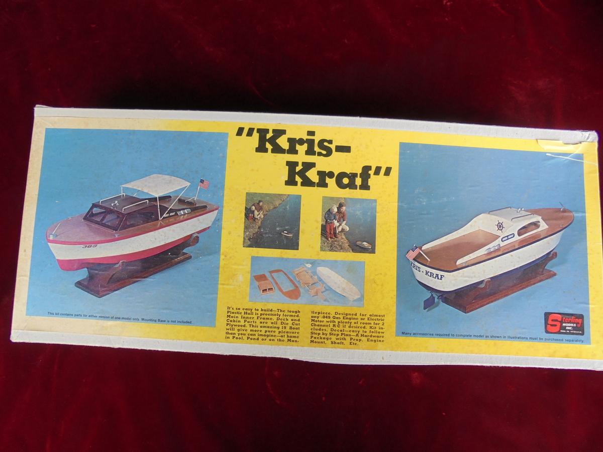 VINTAGE LARGE BOAT MODEL KIT- "KRIS KRAFT" 19 INCHES LONG