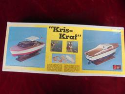 VINTAGE LARGE BOAT MODEL KIT- "KRIS KRAFT" 19 INCHES LONG