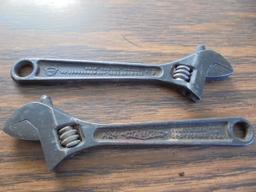 (2) OLD 4 INCH DIAMOND CRESENT WRENCHES