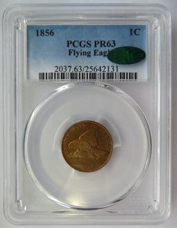 1856 FLYING EAGLE CENT - PCGS PROOF 63 CAC