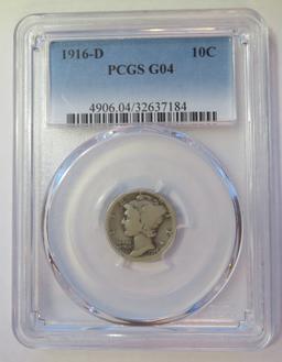 1916-D MERCURY DIME - PCGS G4