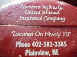 3 OLD POCKET COIN HOLDERS WITH ADVERTISING---PLAINVIEW NEBRASKA COMPANY