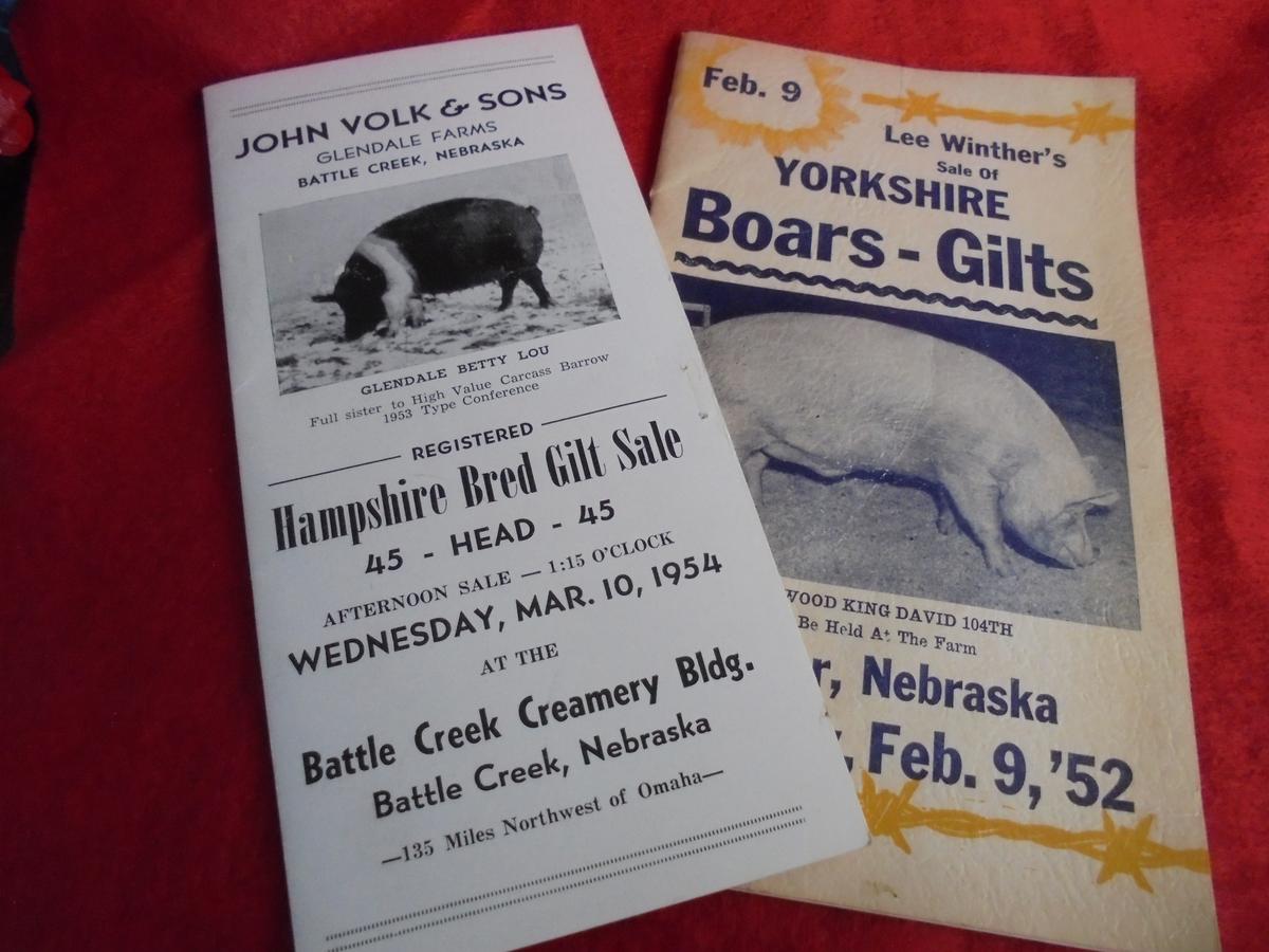 (2) OLD HOG SALE CATALOGS FROM THE 1950'S