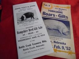 (2) OLD HOG SALE CATALOGS FROM THE 1950'S