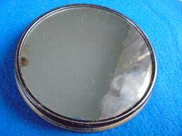 OLD 3 1/4 INCH DESK MIRROR PAPER WEIGHT W/ADVERTISING FROM "WESTERN SURETY COMPANY"