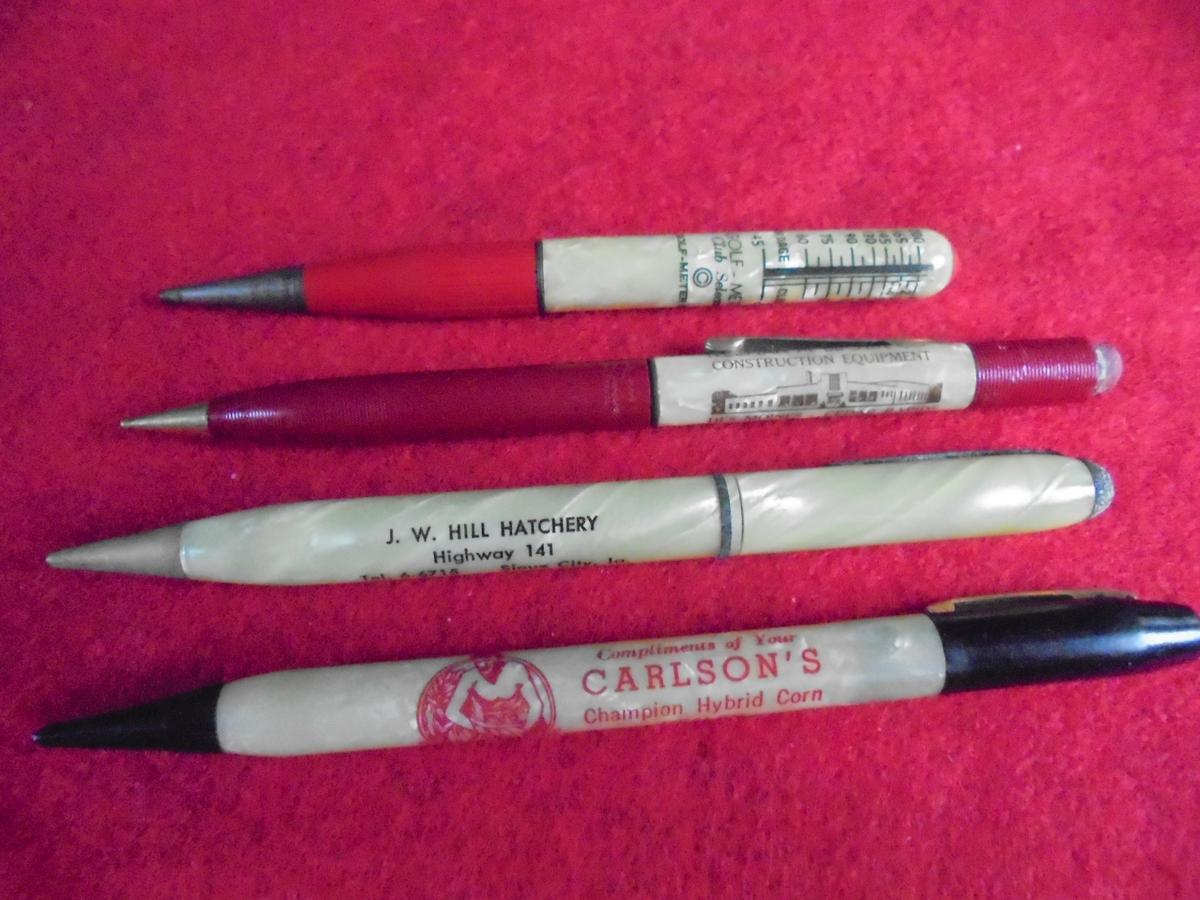 (4) OLD ADVERTISING MECHANICAL PENCILS WITH ADVERTISING