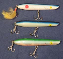 Lot of (3) Pencil Popper Fishing Lures