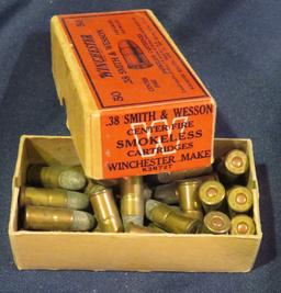 Winchester .38 Smith and Wesson 145gr Two Piece Box