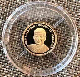 John F. Kennedy -- 1/2 Gram of .585 Gold