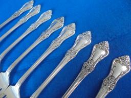 SET OF (8) STERLING SALAD FORKS IN "AFTERGLOW" PATTERN BY ONEIDA