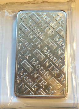 NTR METALS 10 TROY OUNCES .999 FINE SILVER - SILVER BAR