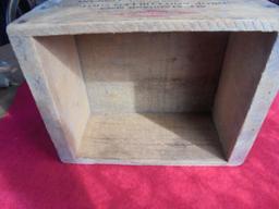 OLD WOOD BOX WITH "WESTERN AIR RIFLE SHOT" ADVERTISING-NICE ORIGINAL