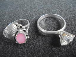 (2) STERLING LADY'S RINGS-CHECK PHOTO
