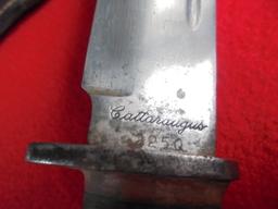 WORLD WAR TWO ERA NO 2250 CATTARAGUS BATTLE KNIFE WITH SHEATH