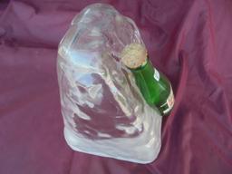 RARE STORE DISPLAY FOR "7-UP SODA"-LARGE BLOCK OF ICE (GLASS) W/BOTTLE SET IN IT