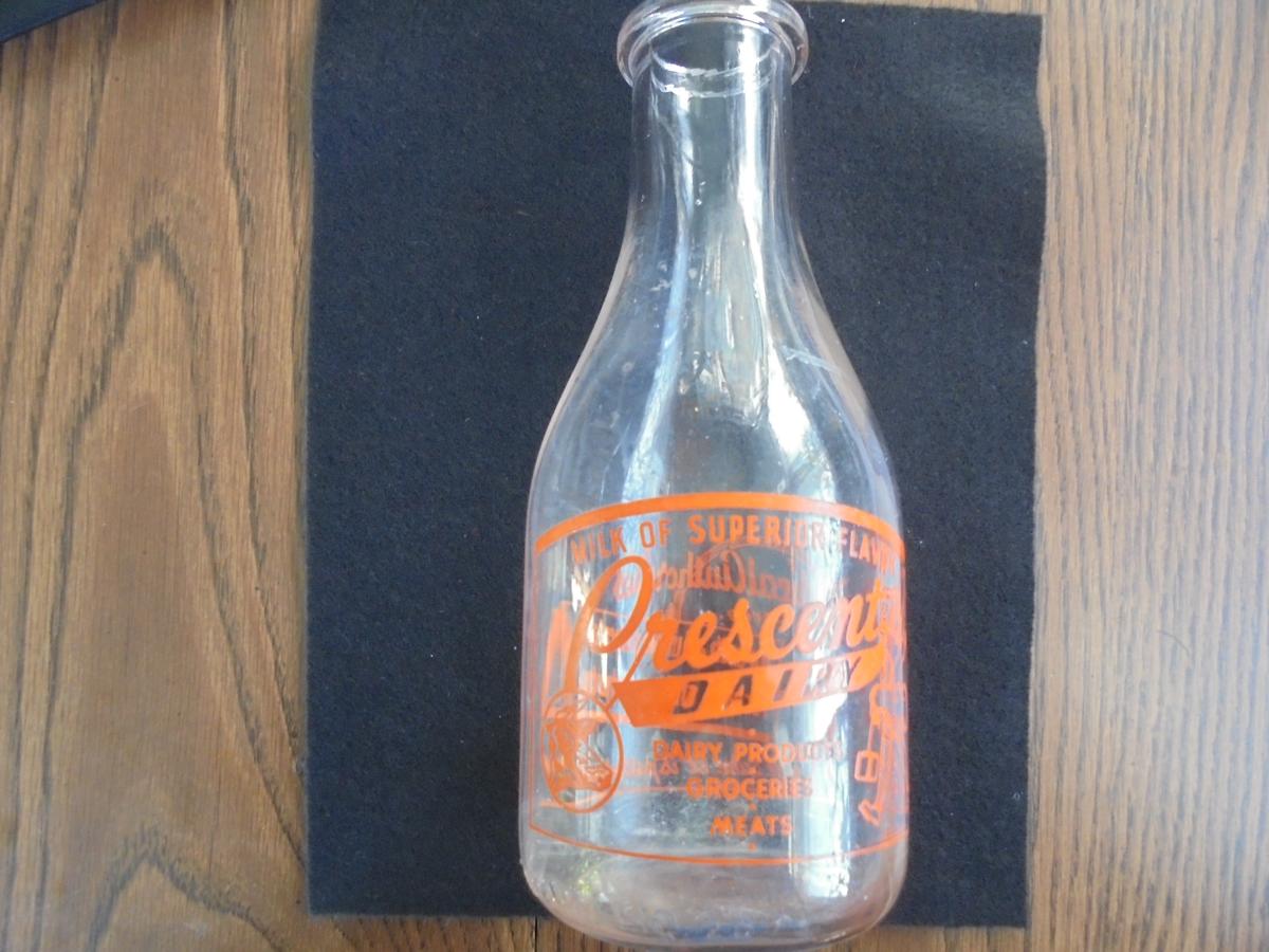 OLD QUART "CRESENT DAIRY" MILK BOTTLE